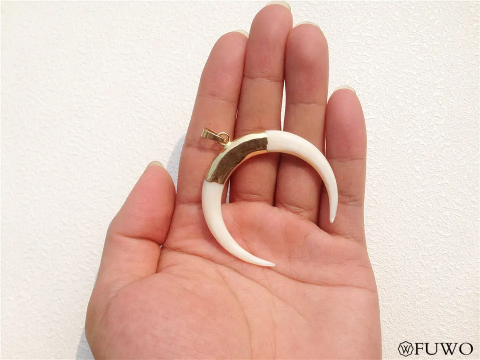 Big Size Fashion Natural White Shell Crescent Pendant 10