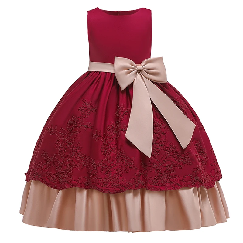 

High Quality 2019 Big Bow Kids Dresses For Girls Children Clothes Wedding Evening Dress Princess Dress Elegant Party 10 12 Years