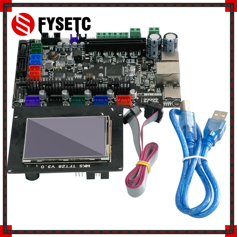 

SBASE V1.3 Smoothieboard 32-bit Controller Board Open Source + TFT28 Display Color TFT 3d Printing Touch Screen
