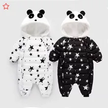 2018new children’s feathers and cotton clothing infants and conjoined baby clothing boys and girls baby winter climbing clothing