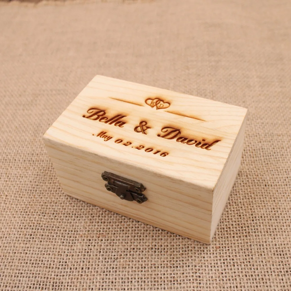Personalized Wooden Ring Box, Wedding Ring bearer box , Custom Ring Box, Engraved your names, Rustic Wedding Personalized Gift3and-Date-Engrave-Wood-Wedding-Ring (3)