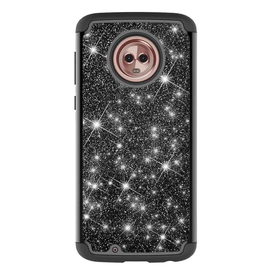 Diamond Case for Motorola Moto G6 Hybrid Silicone+PC Anti break Crystal Glitter Bling Diamonds shockproof mobile phone case |