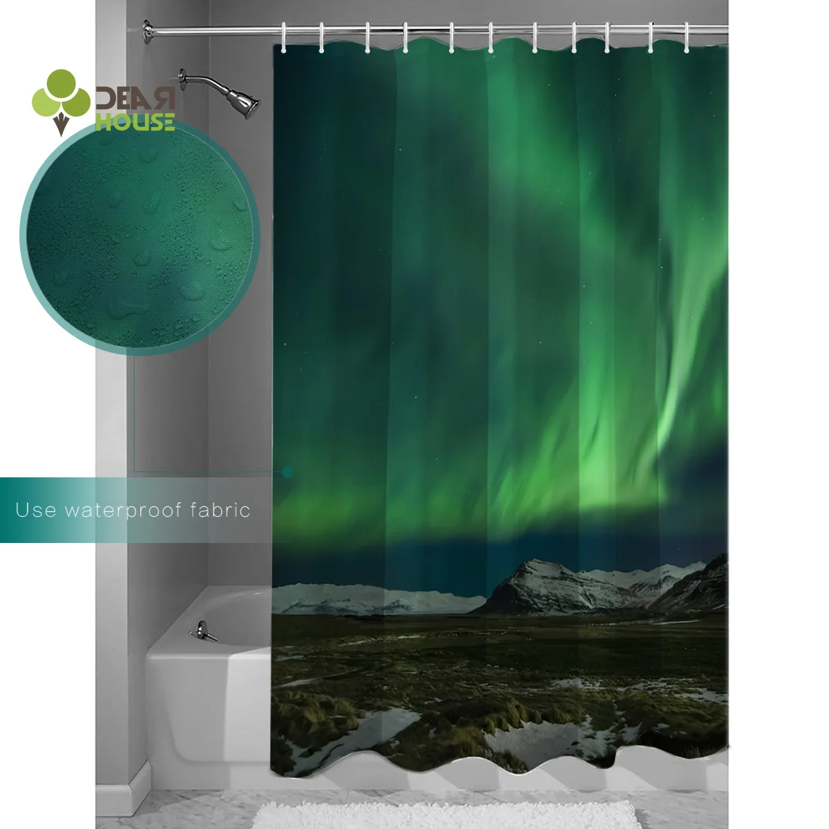 Dearhouse Aurora естественная сцена занавеска для душа набор ковриков для ванной комнаты Декор набор водонепроницаемый Туалет современный женский забавное кольцо