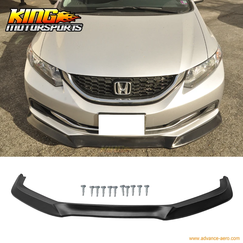 Для 2013 Honda Civic USDM GT Стиль переднего бампера губ Неокрашенный-PU(поли уретан