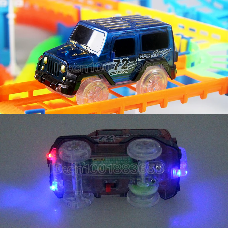 New type Track car toys led lights track 2 in1 free transform assembling interactive puzzle learning luminous track for children