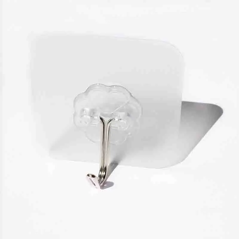 

20PCS Seamless Adhesive Hook Waterproof Transparent Strong Stick Hook Kitchen Bathroom Wall Hanger Organizer For Key