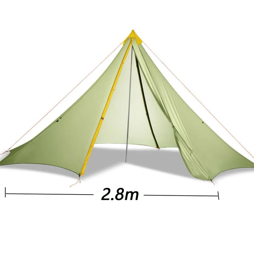 2,8x2,8 м 2-4 человек наружная Сверхлегкая кемпинговая палатка 3 сезона/4 сезона профессиональная 20D Silnylon Бесшумная палатка