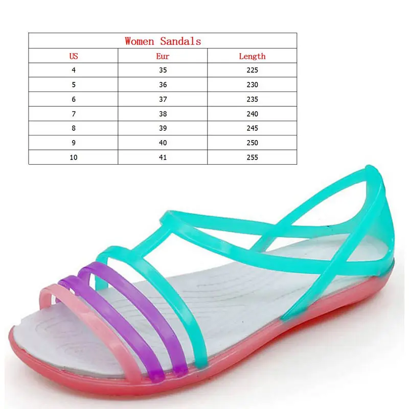 Women Flat Sandals Jelly Shoes Summer Beach Shoes Sandalia Feminina Candy Color Slides Ladies Slippers Chaussures Femme