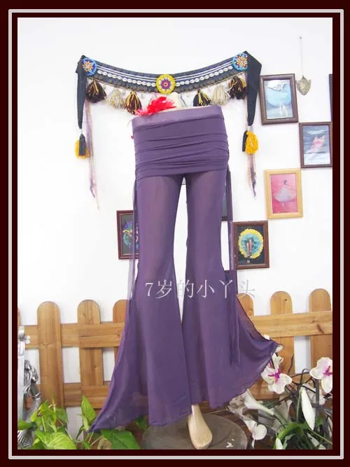 

Transparent thin Tribal Belly Dance flare Pants with Runched Skirt NO25-27