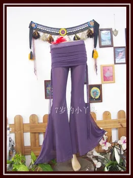 

Transparent thin Tribal Belly Dance flare Pants with Runched Skirt NO25-27