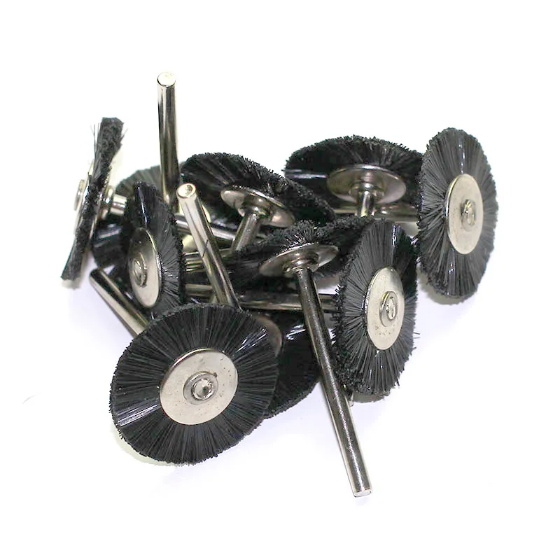 10 pc Nylon Plastic Bristle Wire Brush 1/8" shank fit Dremel for