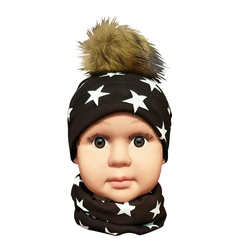 Baby Girls Cotton 22 Styles Artificial Fur Ball Cap Kids Boy Winter