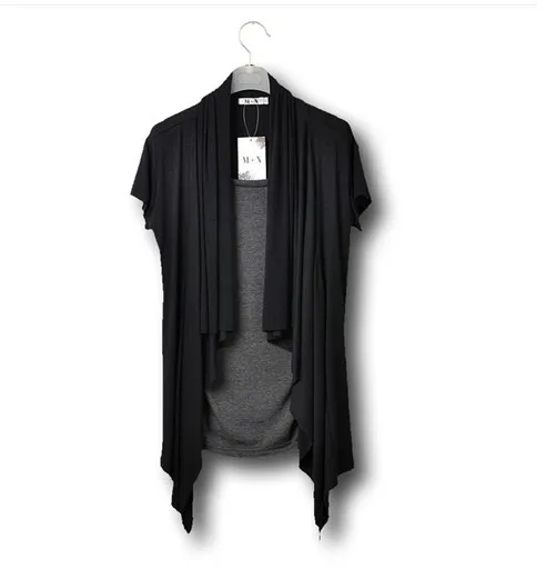 

New School Style Korean Trend False Two Piece Spell Color Vertical Leading Edge Is Large Yards Long Sleeved T-shirt Man Autumn
