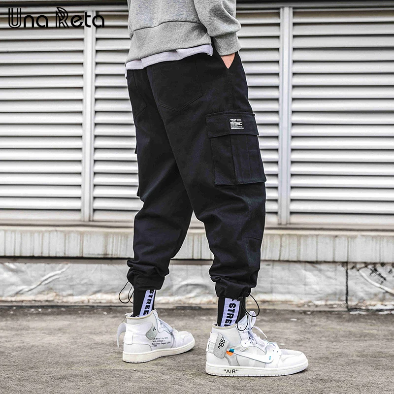 Una Reta Hip Hop Man Pants New Fashion Streetwear Joggers Trousers Casual Foot mouth drawstring design Pants Mens Sweatpants