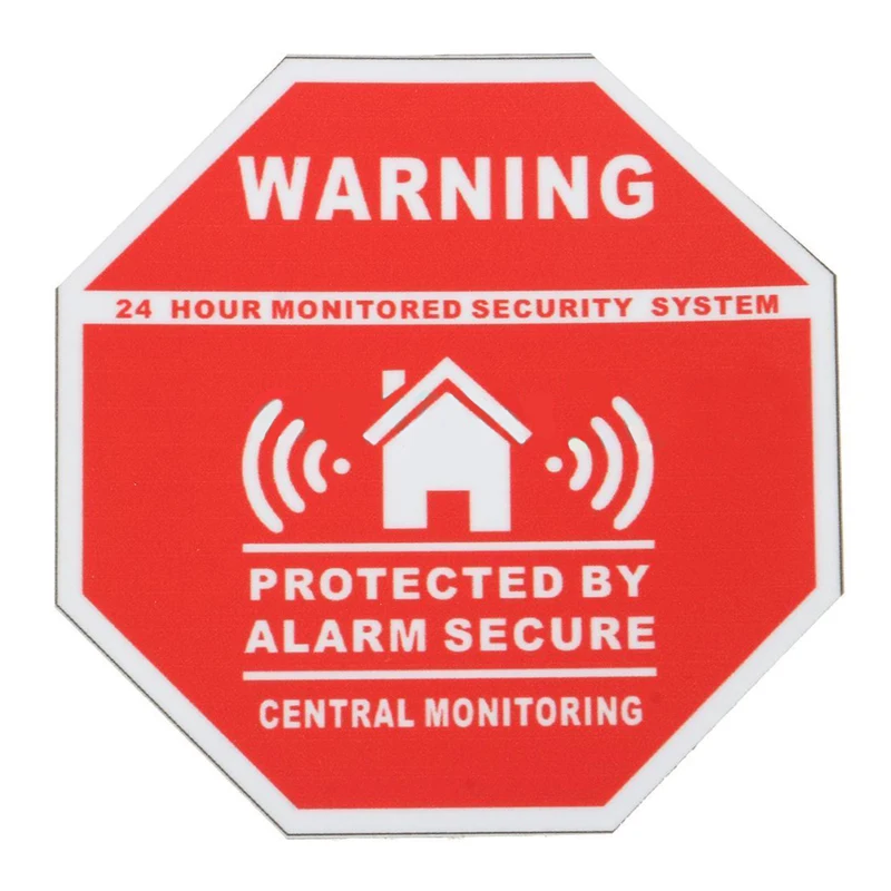 5pcs Home Alarm Security Decals Warning Signs Window Door Stickers 7.5*7.5cm