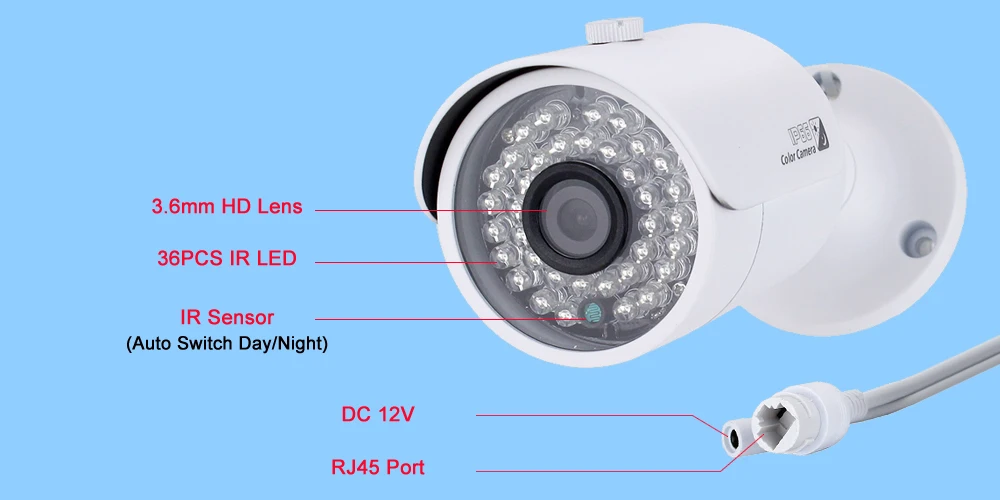 SMTKEY 48V POE 2.0MP Onvif HD 1080P IP камера SONY IMX 323 наружная Водонепроницаемая камера видеонаблюдения 5MP H.265+ сетевая IP цилиндрическая камера