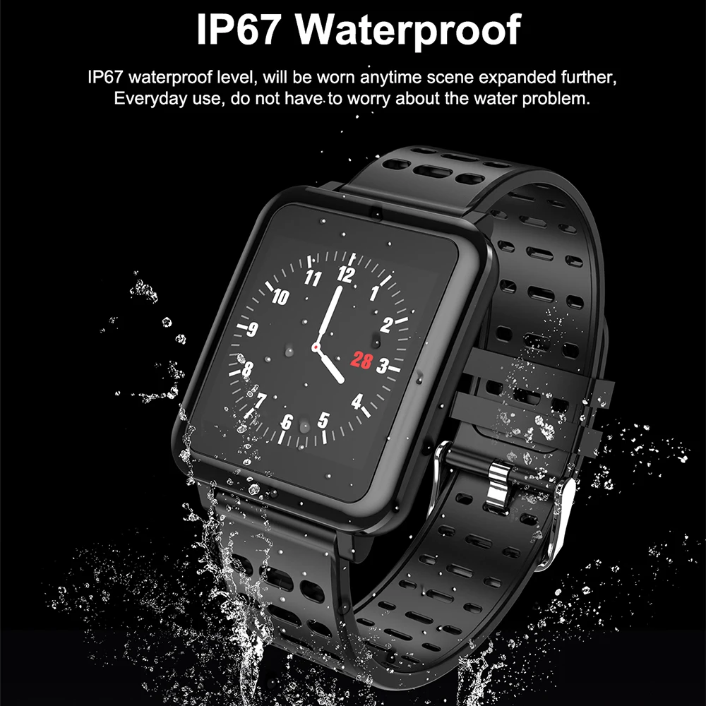 LEMDIOE Smart Watch For men women heart rate blood pressure monitor IOS Smartwatch Android IP67 Waterproof Sports smart wear