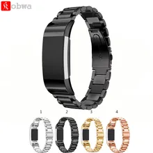 4 Color Watchbands Stainless Steel Smartwatch Strap Wristwatch Band For Fitbit Charge 2 Luxury Stainless Steel Replacement Band