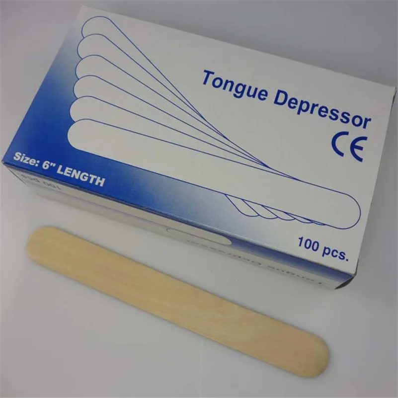 100PCS/BOX Disposable Wooden Tongue Depressor Sticks Waxing Spatula Wax Applicators Medical B