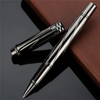 

1 PC High Quality Luxury Full Metal Ballpoint Pen Silver Plating Ball Pens Business Writing Signing School Office Supplies 03732