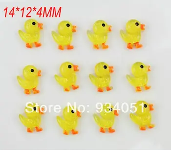 

set of 100pcs 14mm shiny glitter Yellow Duck Duckie Flatbacks Cabochons Gluable pendants Charm cell phone decor,DIY