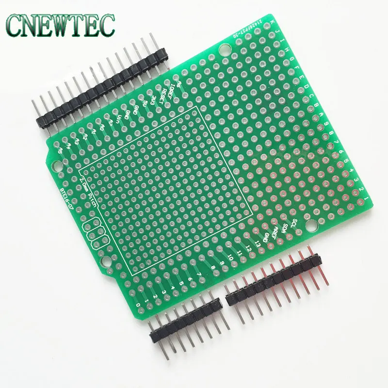 

Combo 2mm + 2.54mm Pitch Prototype PCB for ArduinoUNO R3 Shield Board DIY, bte16-07 pins version