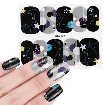 

1 Sheet Beauty Night Design Stickers For Nail Art Fashion Adhesive Nail Sticker High Quality Full Cover Nails Sticker Art