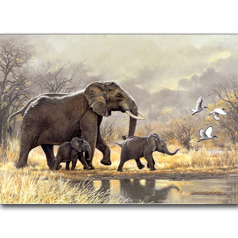 

Full Square/Round Drill 5D DIY Diamond Painting "Animal elephant" Embroidery Cross Stitch 5D Home Decor Mosaic art Gift