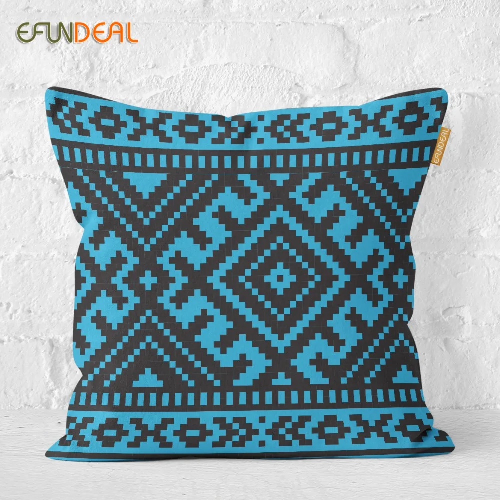 

Home Decorative Cushion Cover Vintage Ethnic Bohemia Pattern Blue Cushions Case Pillow Case Home Decor 45x45cm/55x55cm/60x60cm