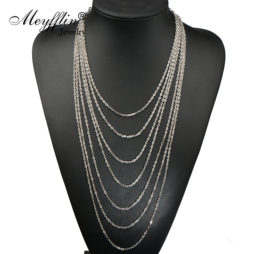 Модное Длинное Ожерелье для женщин, винтажное серебряное многослойное цепное ожерелье из кисточки, массивное Ювелирное колье