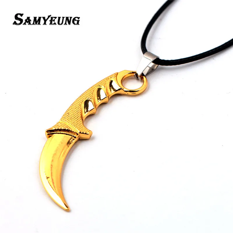 10 шт./лот CSGO Karambit бабочка ожерелья для мужчин CS GO кожаная цепочка ожерелье оружие