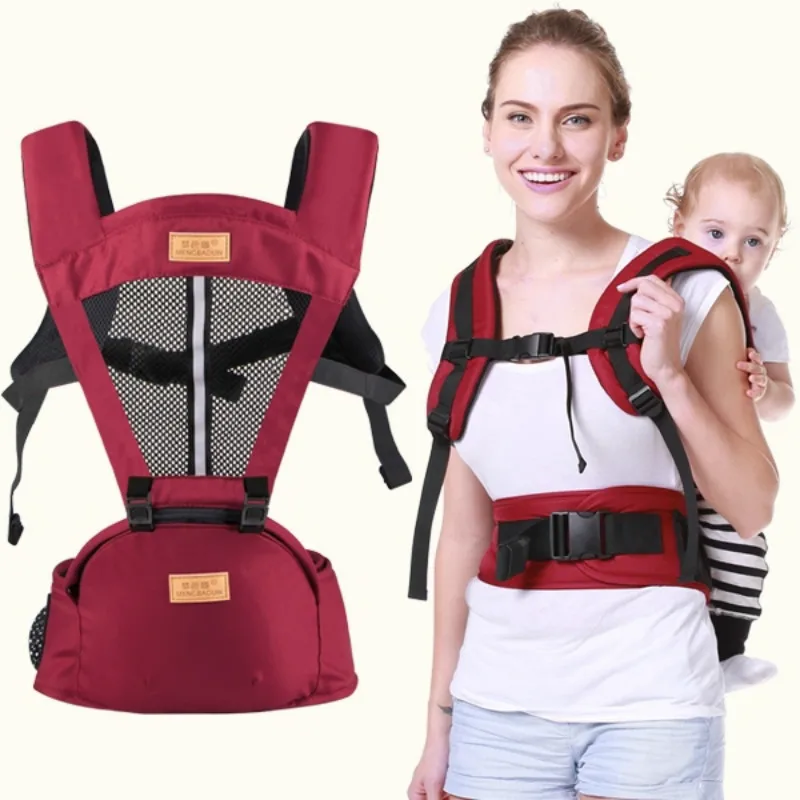 Newborn Baby Carrier Kangaroo Breathable grid Sling Wrap Portable