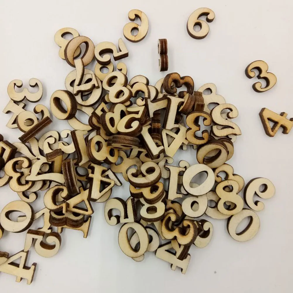 100 шт смешанный Деревянный алфавит, буквы, цифры, кнопки DIY ремесло шитье скрапбукинг