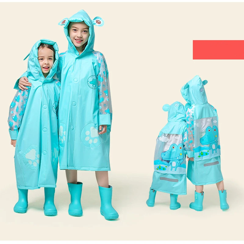 Стильный плащ с героями мультфильмов для девочек и мальчиков, детская одежда для дождливой погоды, милое дождевое пальто, дождевые инструменты для детей YY082 - Цвет: crocodile