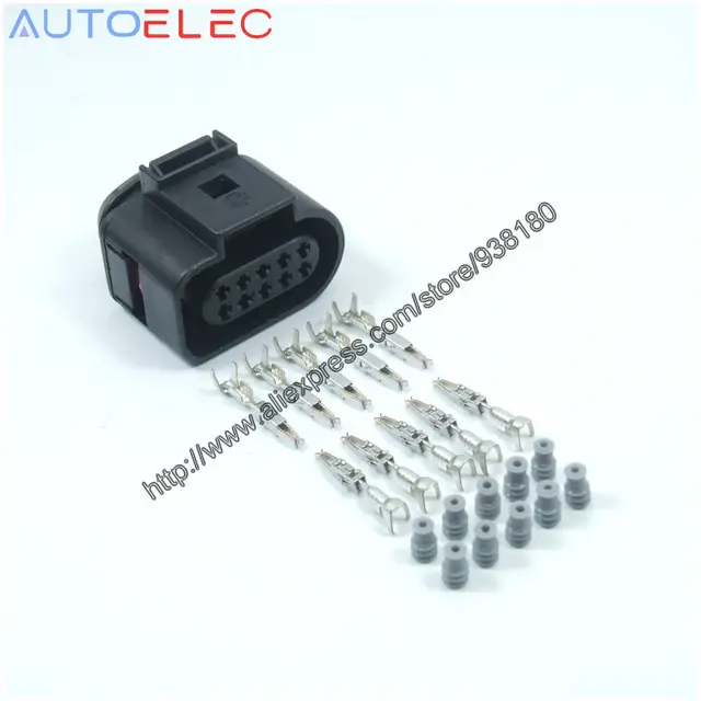 10Kits/lot 10pin 1J0973715 RH Door Latch Plug Connector Automotive