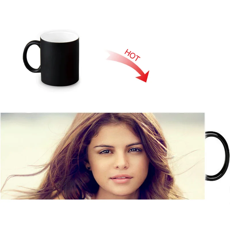 Чашка для кофе Selena Gomez меняющая цвет при нагреве керамическая чашка чая молока