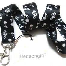 Hensongift Музыка Примечание значок шнурок для кейсг футляры для идентификационных карт точка Примечание шеи ремни для вечерние