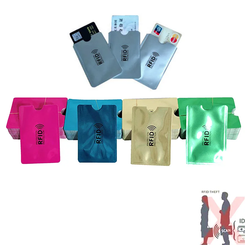 

10PCS/lot Anti Rfid Blocking Reader Lock Bank Card Holder ID Bank Card Case Rfid Protection Metal Credit Card Holder