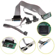 Новый Mini PCI-e 2 Последовательных Портов + 1 Параллельного Ввода/Вывода Карты Мини PCIe для RS232 DB9 Адаптер # C