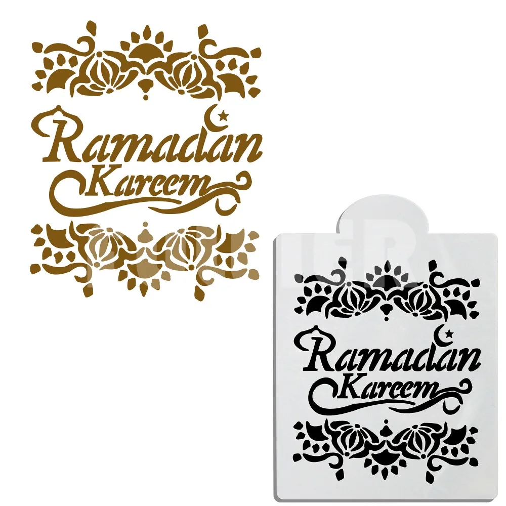 

Ramadan kareem design decoration cake stencil , baking and pastry tool cookie fondant cake Pattern Printing stencil cake mold