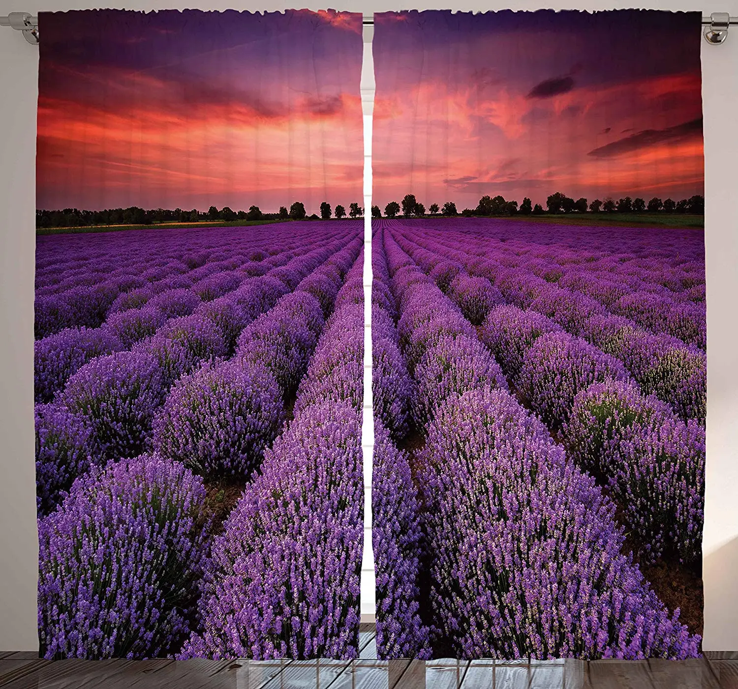 

Purple Curtains Living Room Teens Bedroom Girls Room Decor with Nature Pictures Natural Aubergine Violet Curtains Lavender Field