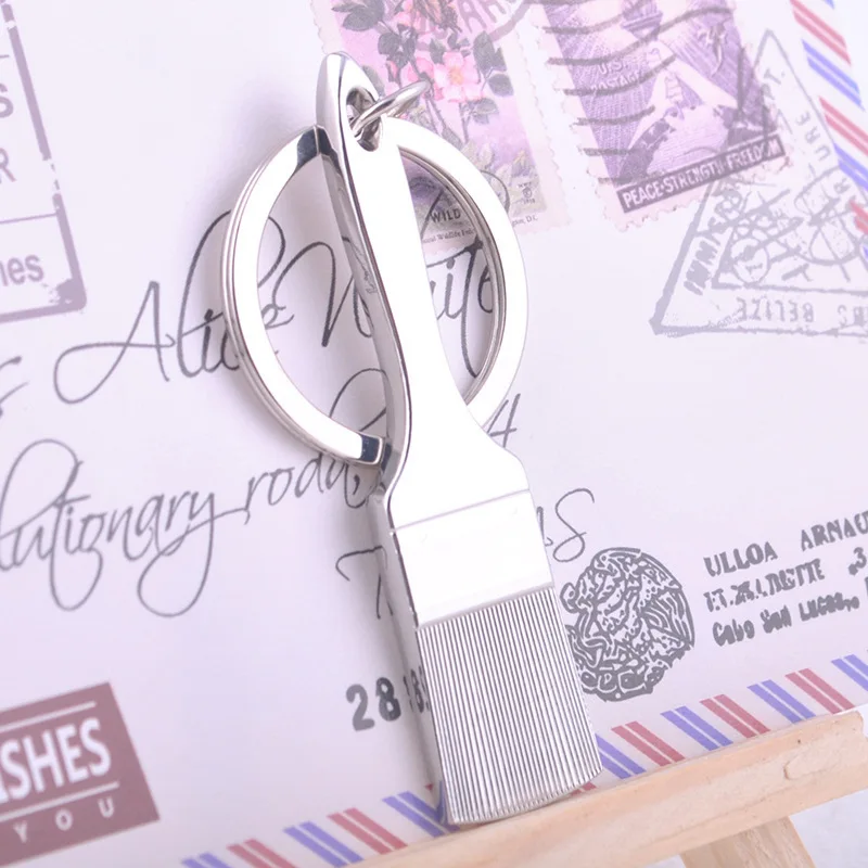 

Metal brush keychain fashion zinc alloy key ring man car key chains keyring drop shipping high quality factory whoesale retails