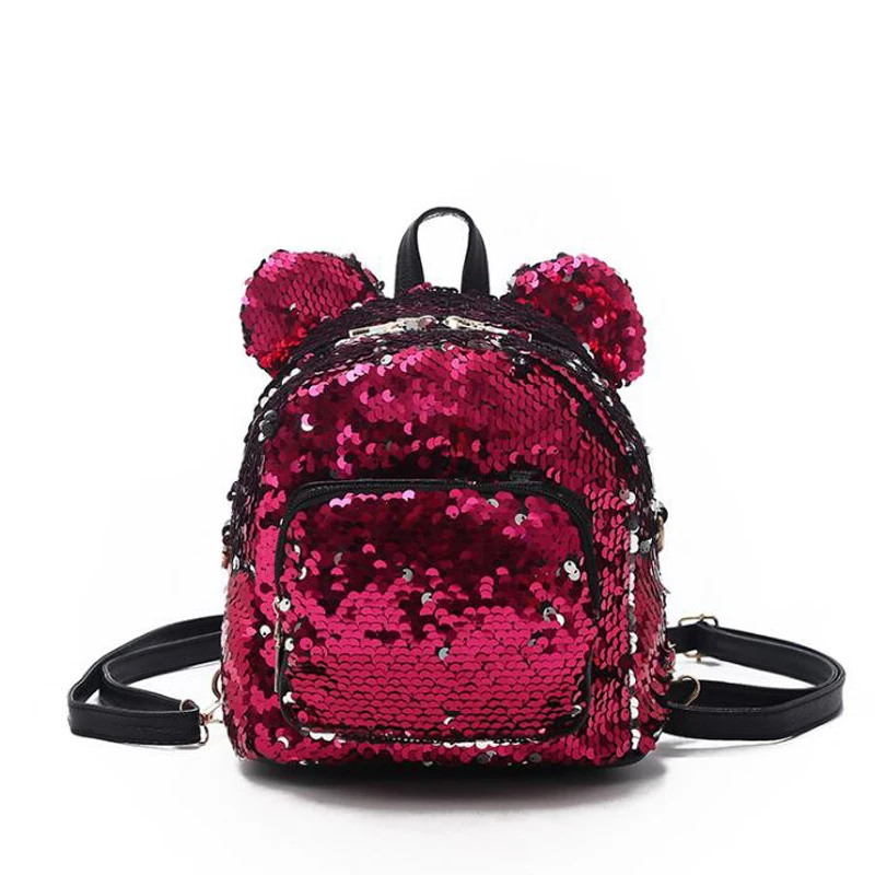 

60pcs/lot Sequins Backpacks Teenager Girls PU mochila Bling Backpack glitter Girls Travel Shoulder Bags sequin backpack