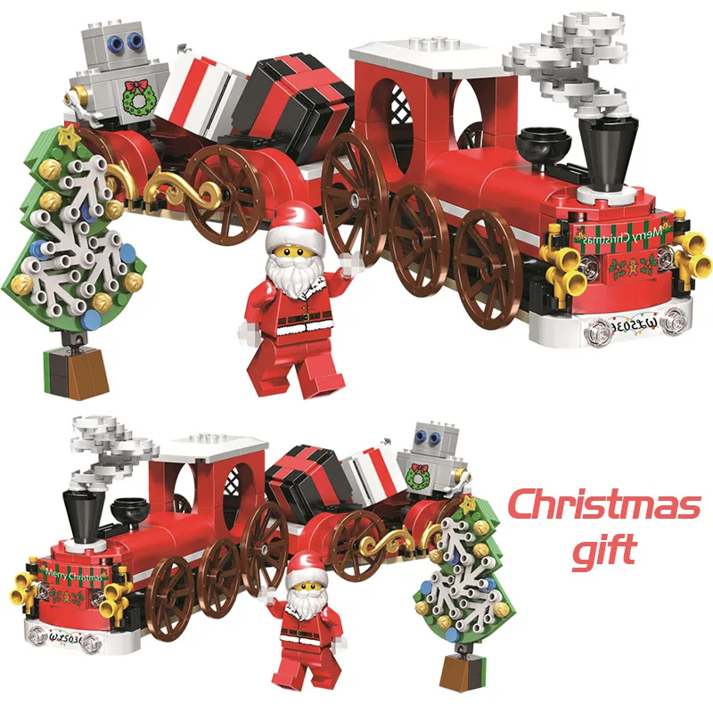 

345PCS Christmas Train Tree Building Blocks LegoINGlys Creator Santa Claus Mini Figures Kits Bricks Toys For Children IN Stock