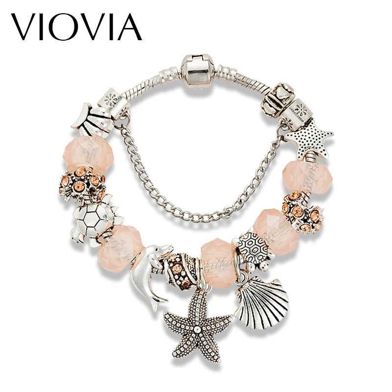 VIOVIA 2019 фирменный браслет с хрустальными бусинами дельфин в виде морской звезды
