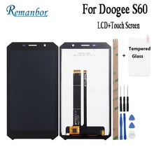 Remanbor Для doogee S60 S60 Lite ЖК-дисплей Дисплей и Сенсорный экран сборки телефон Аксессуары Ремонт Запчасти + инструменты и клей + пленка