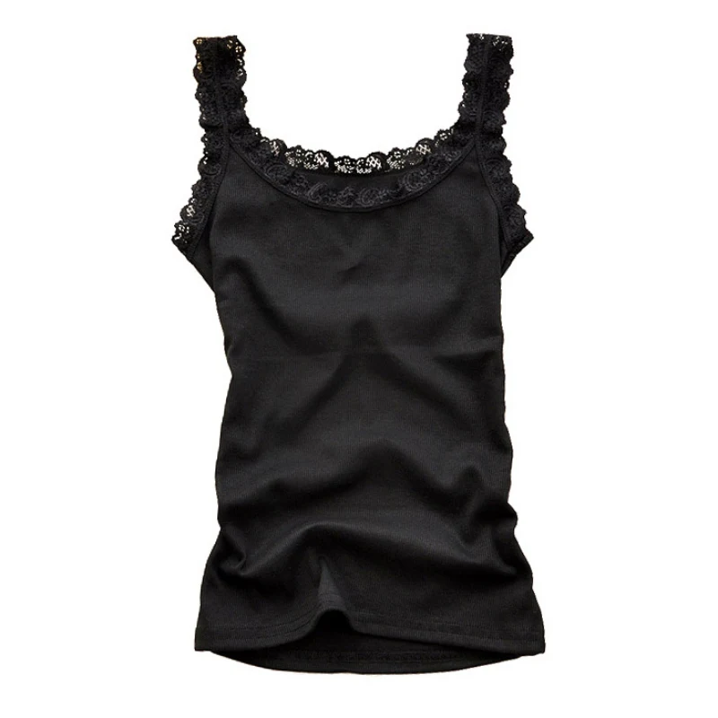 

2018 Women Sexy Lace Tank Tops Multicolors Sleeveless U Neck Soft Vest Summer Fashion Casual Cotton Camisole Tops