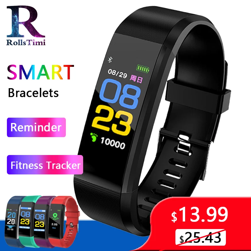

RollsTimi Smart Bracelet Watch Men Heart Rate Monitor Women Smart Watch Waterproof Sleep Tracker Smart Wristband for ios android