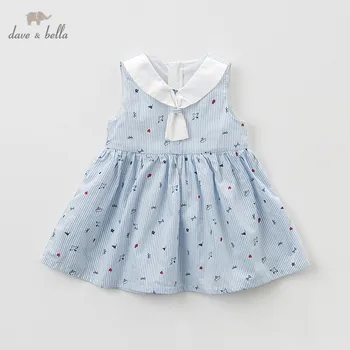 

DBM10591 dave bella summer baby girl's princess cute solid dress children fashion party dress kids infant lolita clothes