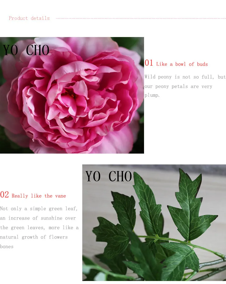 HIGHT Quality silk flower European 1 Bouquet Artificial Flowers Fall Vivid Peony Fake Leaf Wedding Home Party Decoration